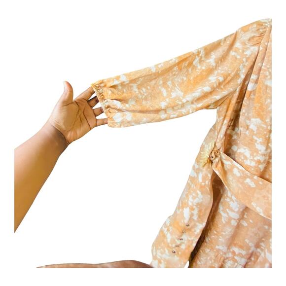 Fashion To Figure Womens Ruffle Balloon Long Sleeve Belted Mini Dress Yellow 4 - Picture 9 of 9